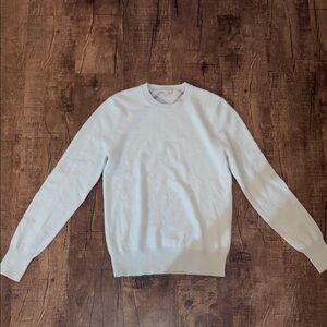 Men's Medium Off White Burberry London 100% Cashmere Crew Neck Sweater-*As Is